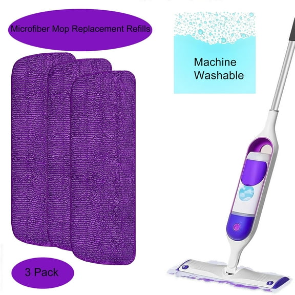 PAVEOS Reusable Microfiber Mop Pads, 16.1" Multi-Surface Mopping Pad Refills Machine Washable PowerMop Pads for Floor Cleaning(3 Pack)