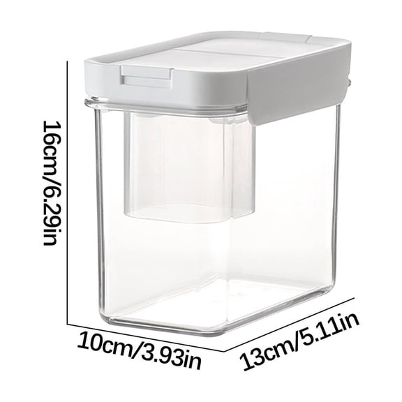 PAVEOS Storage Trunks and Bag 3 Size Single Airtight Food Storage Containers with Lids Kitchen Clear Plastic Canisters Sealed Jar with Easy Lock Lids for Pantry Organization and Storage White-l