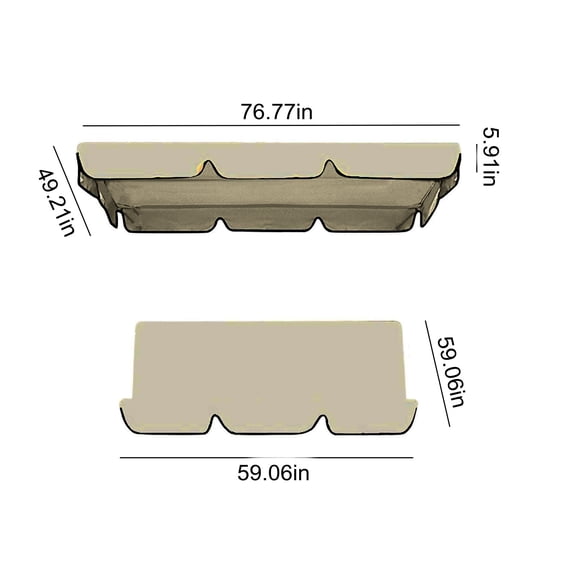 PAVEOS Swings Top Covers Clearance Sale Oxford Cloth Canopy, Garden Seat Replacement Canopy, Double Replacement Canopy, Outdoor Patio Ham-mock Seat Cover Beige-m