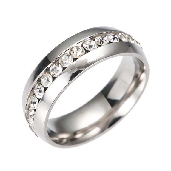 PAVEOS Tools on Unisex Stainless Steel Crystal for Men and Women Fashion Couple Silver-c