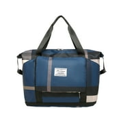 PAVEOS Travel Bags Foldable Travel Duffel Bag Tote Luggage Sport Duffle Week-ender Overnight for Women and Girls Travel Bags for Women Blue