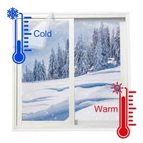 PAVEOS Window Insulation for Winter, 39.37"x39.37" Thicken Translucent Window Covering Shrink Film with Hook & Loop Window Winterizing Kit for Winter