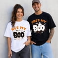 thumbnail image 1 of PAVIG He's My Boo She's My Boo Halloween Couple Matching Ghost Tee, 1 of 7
