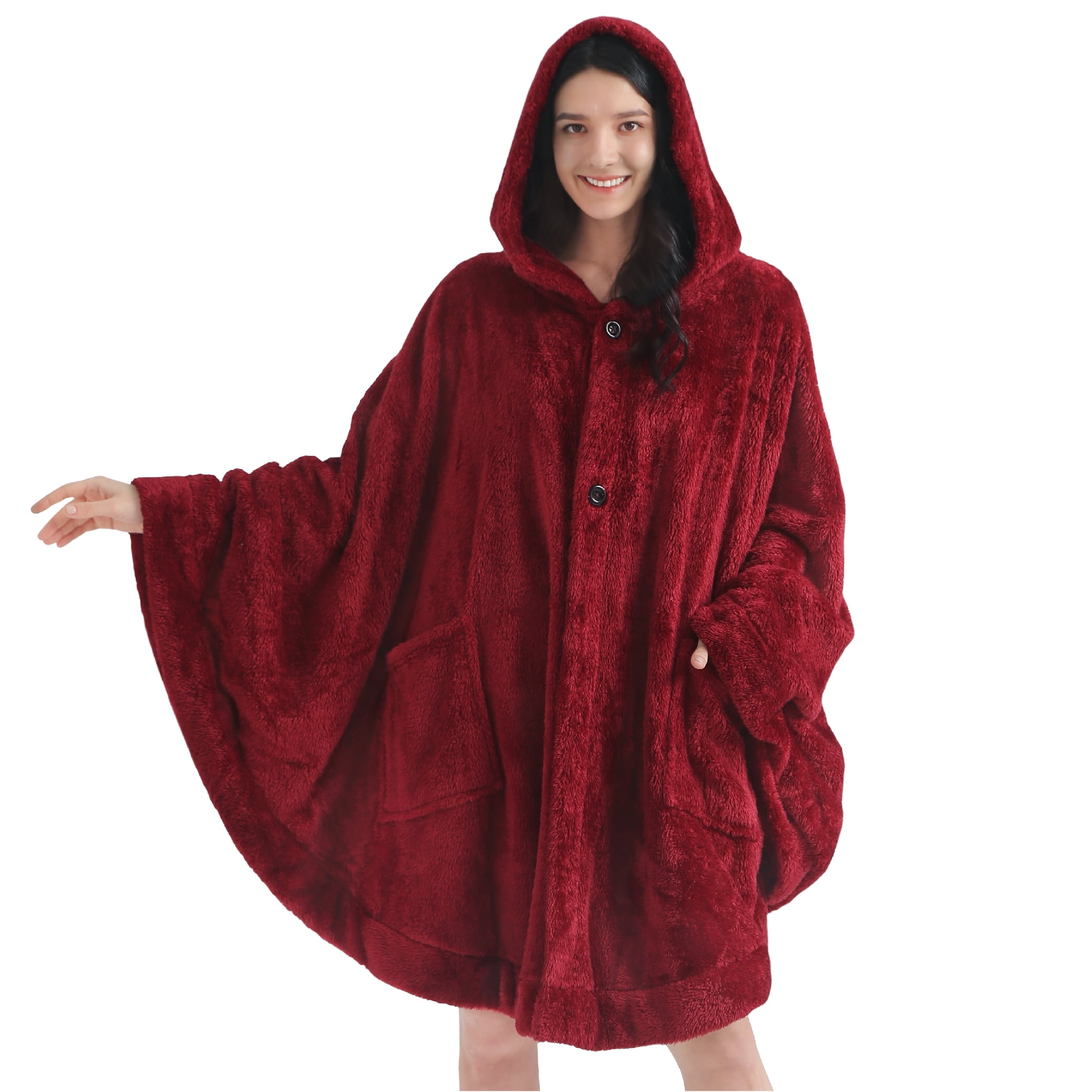 Plush and Sherpa Hooded Cape