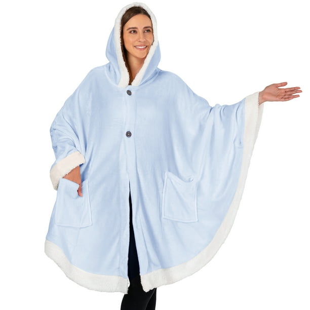 Blue outlet Lighting Hooded Cloak with Pockets