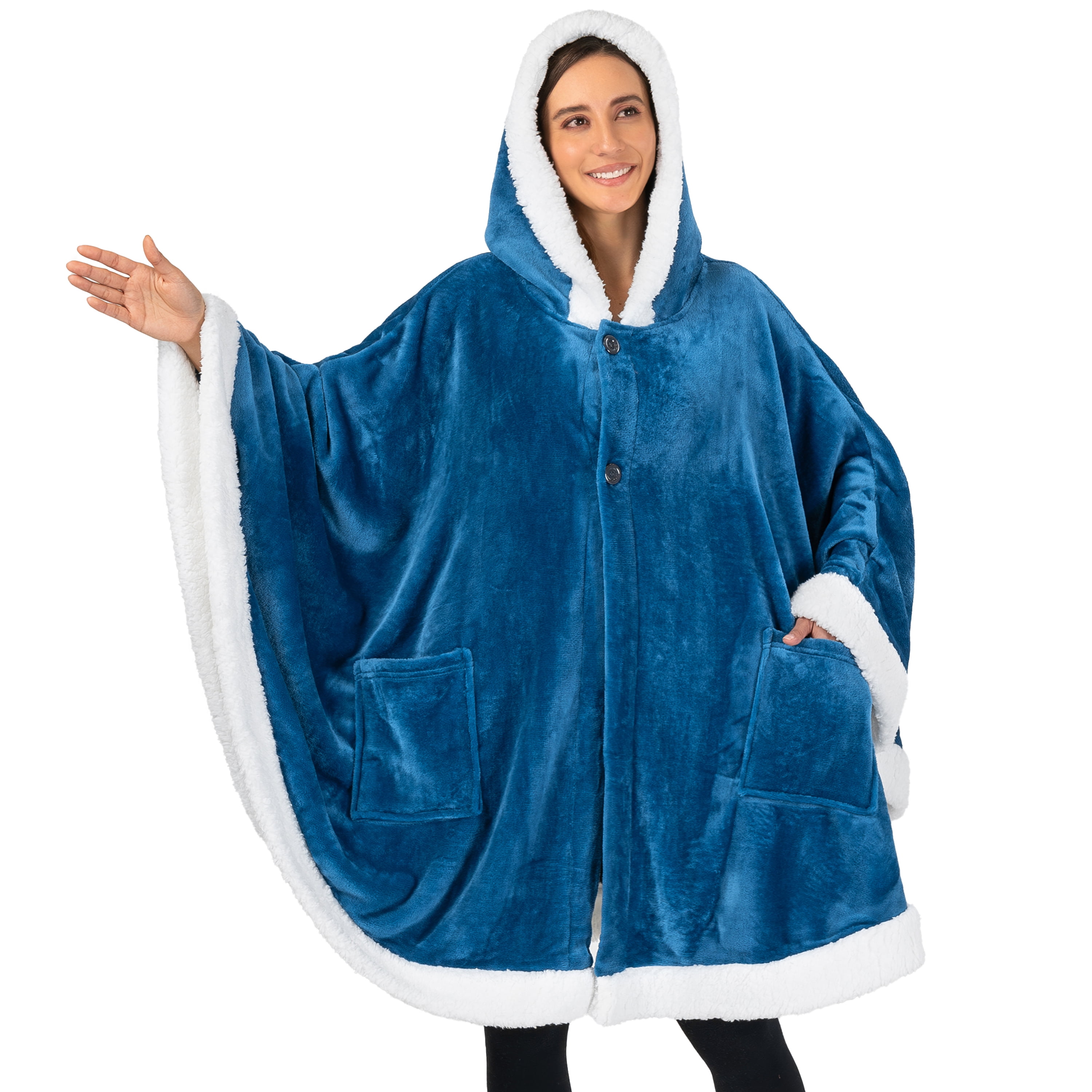 BLESS Nº27 Eased Up　Poncho PAVILIA Angel Hooded Blanket, Wearable Snuggle Wrap, Sherpa