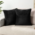thumbnail image 1 of PAVILIA Black Throw Pillow Covers 20x20 Set of 2, Decorative Pillow Cases for Bed Sofa Couch, Boho Aesthetic Accent Decor Cushion for Bedroom Living Room, Velvet Square Euro Sham Covers, Solid Black, 1 of 7