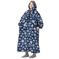 thumbnail image 1 of PAVILIA Blanket Hoodie for Women Blue, Sherpa Wearable Blanket Men, Cozy Oversized Sweatshirt Blanket, Warm Fleece Hooded Blanket Sweater with Sleeves and Two Big Pocket, Adult Long, Blue Snowflake, 1 of 9