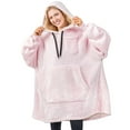 thumbnail image 1 of PAVILIA Blanket Hoodie for Women Pink, Sherpa Wearable Blanket Men, Cozy Oversized Sweatshirt Blanket, Warm Fleece Hooded Blanket Sweater with Sleeves and Giant Pocket, Pink, 1 of 9