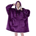 PAVILIA Blanket Hoodie for Women Purple, Sherpa Wearable Blanket Men