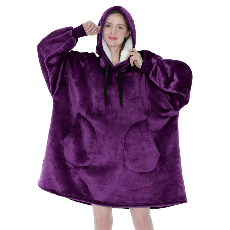 PAVILIA Blanket Hoodie for Women Tan, Sherpa Wearable Blanket Men, Cozy  Oversized Sweatshirt Blanket, Warm Fleece Hooded Blanket Sweater with  Sleeves