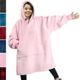 thumbnail image 1 of PAVILIA Blanket Sweatshirt with Sherpa Lining for Kids, Children | Super Soft, Warm, Reversible Hoodie Blanket for Boys, Girls | Giant Hood, Oversized Fleece Pullover With Pocket (Pink), 1 of 7