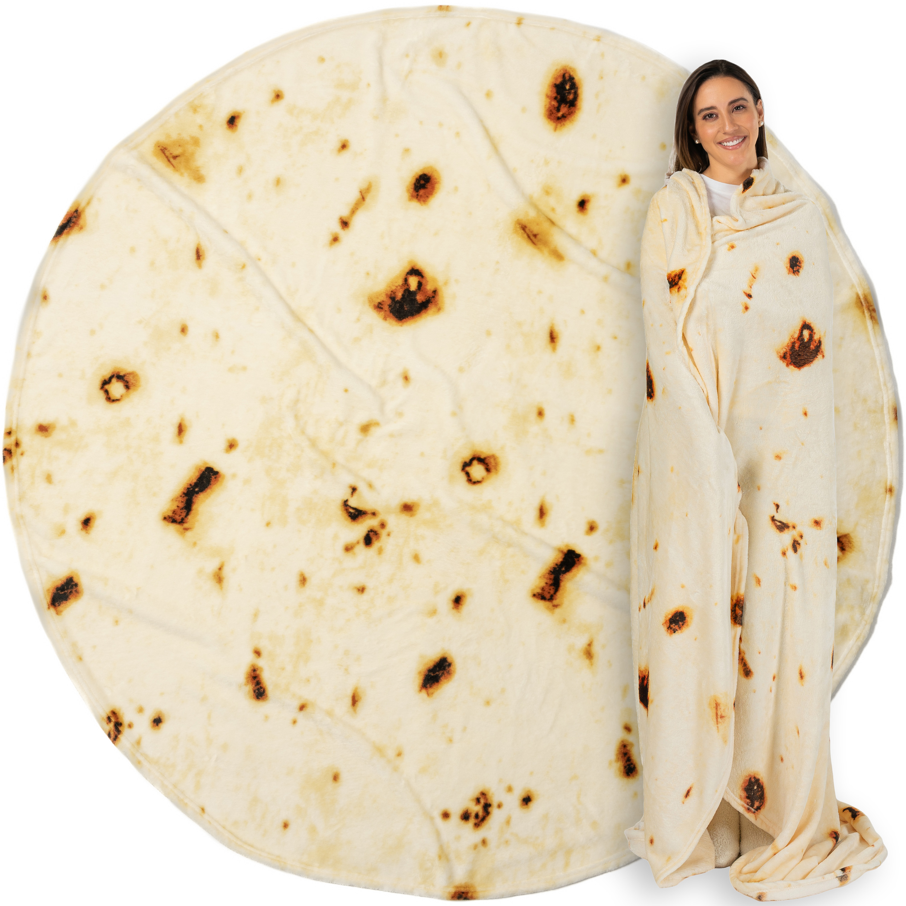 PAVILIA Burritos Tortilla Blanket Double Sided Realistic Food Wrap 