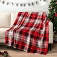 thumbnail image 1 of PAVILIA Christmas Throw Blanket | Holiday Christmas Red Fleece Blanket | Soft, Plush, Warm Winter Cabin Throw, 50x60 (Red Green Plaid), 1 of 9