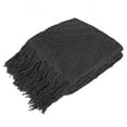 thumbnail image 1 of PAVILIA Dark Gray Knit Throw Blanket for Couch Bed, Soft Knitted Farmhouse Sofa Throw for Living Room, Lightweight Decorative Summer Throw Blanket for Chair, Outdoor Textured Boho Blanket, 50x60, 1 of 9