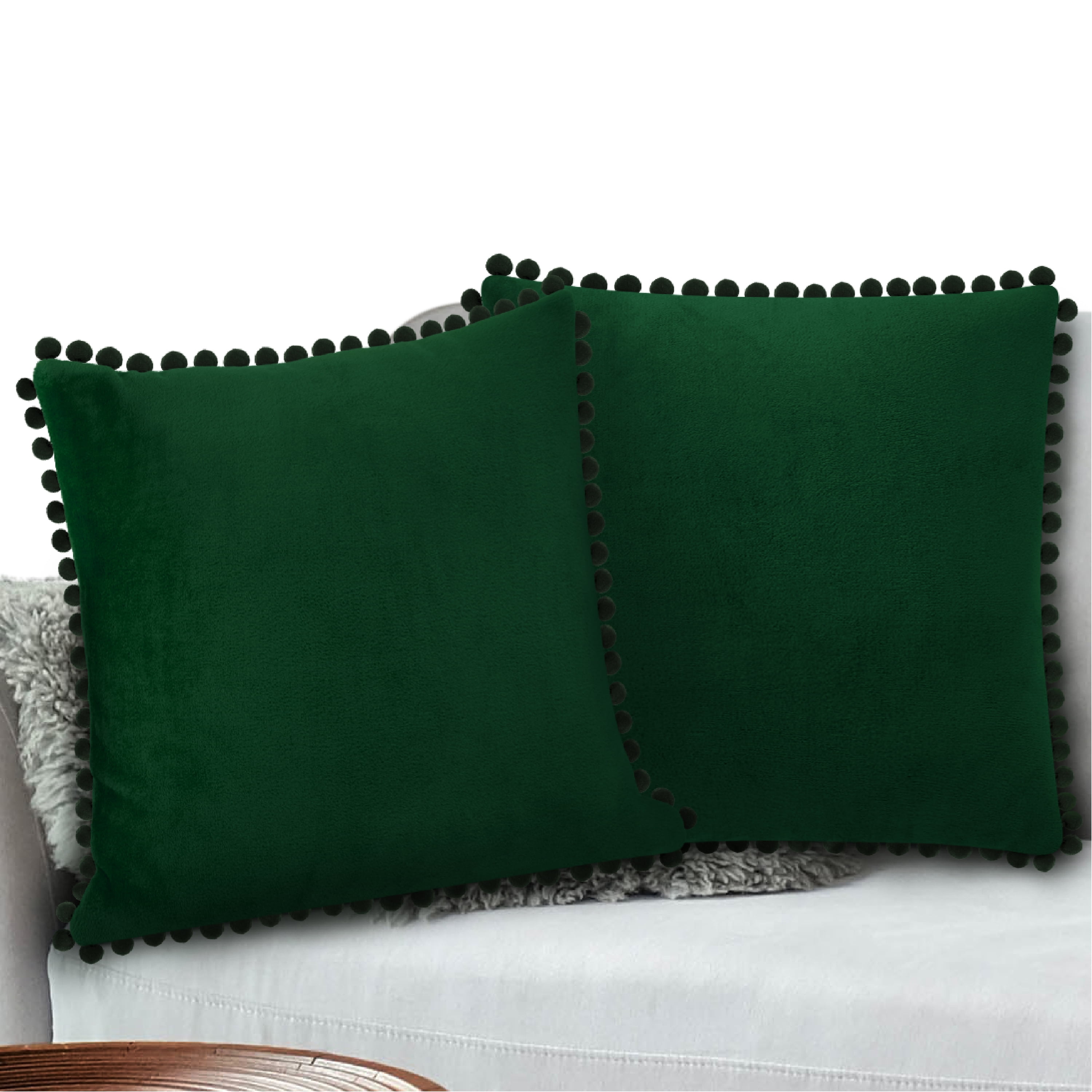 18 x 18 inches Boho Green Tassel Decorative Leaves Throw Pillow Cover  Cushion Protector