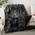 thumbnail image 1 of PAVILIA Faux Fur Throw Blanket Tie-Dye Black, Soft Fuzzy Warm Sherpa Blankets & Throws for Bed, Fluffy Plush Thick Fleece Throw Blanket for Couch Sofa, Reversible Furry Shaggy Blanket, Black 50x60, 1 of 7