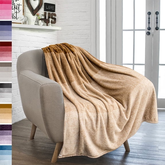 PAVILIA Flannel Fleece Throw Blanket for Couch | Super Soft Cozy Microfiber Couch Blanket | Decorative Accent Throw
