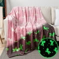 thumbnail image 1 of PAVILIA Glow in the Dark Blanket, Pink Unicorn Gift for Girls, Toy Blanket for 1 2 3 4 5 6 7 8 9 10 Year Old Girl, Soft Plush Fleece Kids Gift Blanket for Birthday, Christmas, Room Decor, 50x60, 1 of 9