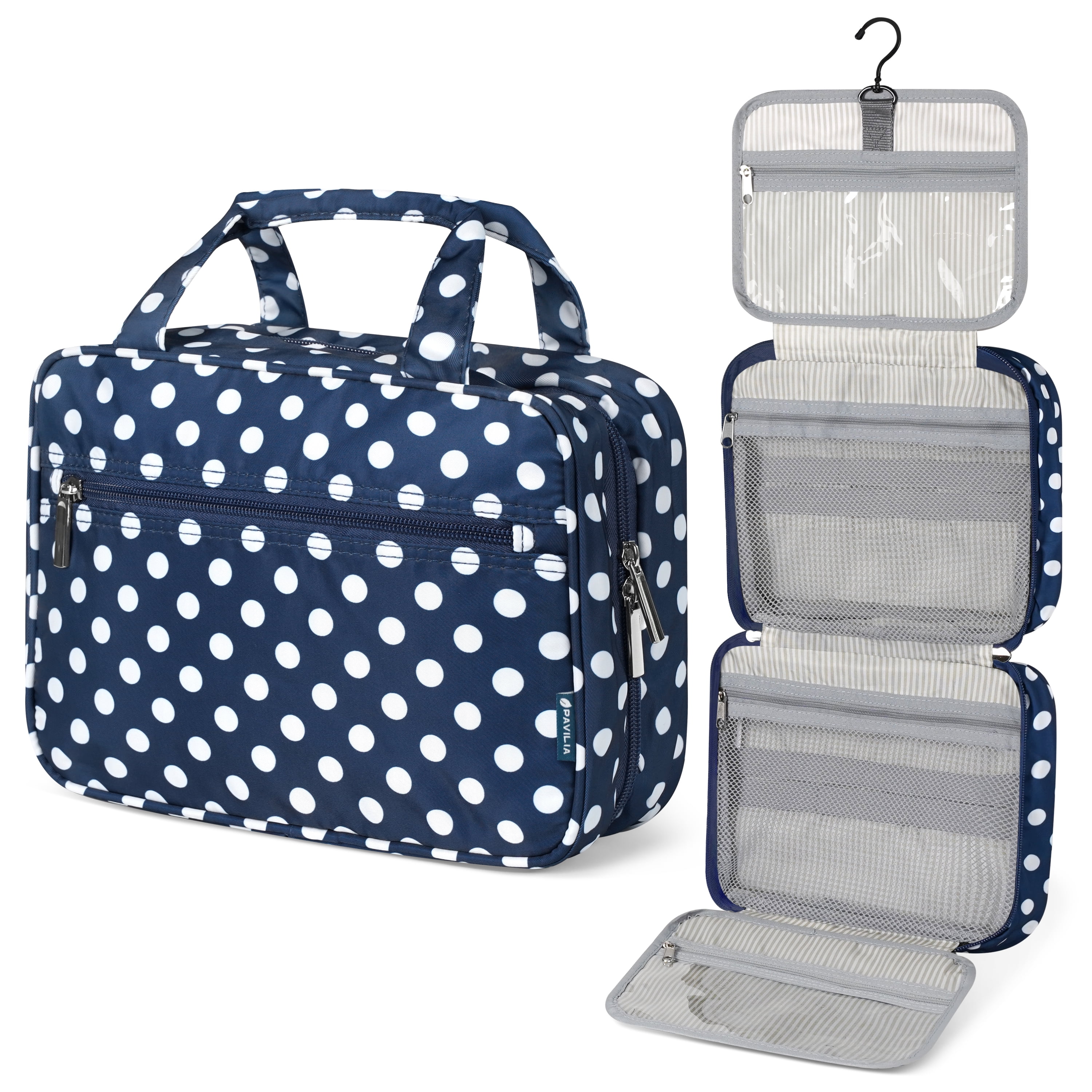 PAVILIA Hanging Toiletry Bag Travel Bag Women Men, Foldable Cosmetic Organizer, Roll up Makeup Bag, Water Resistant Accessories Toiletries, Large ... PAVILIA Hanging Toiletry Bag Travel Bag Women Men, Foldable Cosmetic Organizer, Roll up Makeup Bag, Water Resistant Accessories Toiletries, Large ...