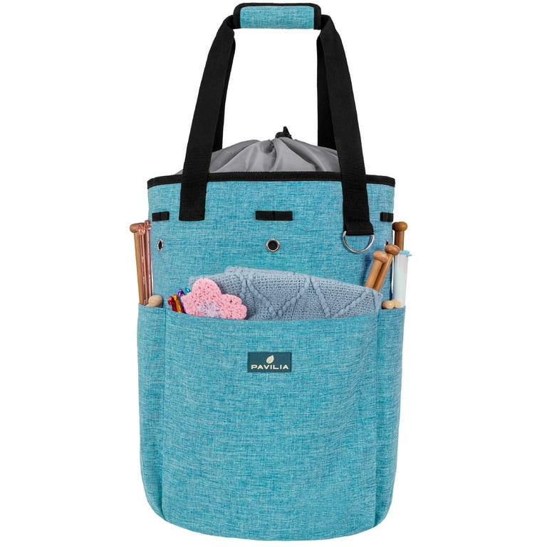 Turquoise Yarn Storage Bag - Tote Yarn Bag, Durable Knitting and Crochet  Organizer with Needle Case
