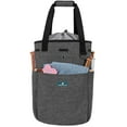 thumbnail image 1 of PAVILIA Knitting Bag Crochet Organizer Bag, Yarn Storage Tote, Knitting Accessories Supplies, Yarn Holder For KnittingWith Grommets, Needles Hooks Essentials, Crochet Project Case (Charcoal Gray), 1 of 7