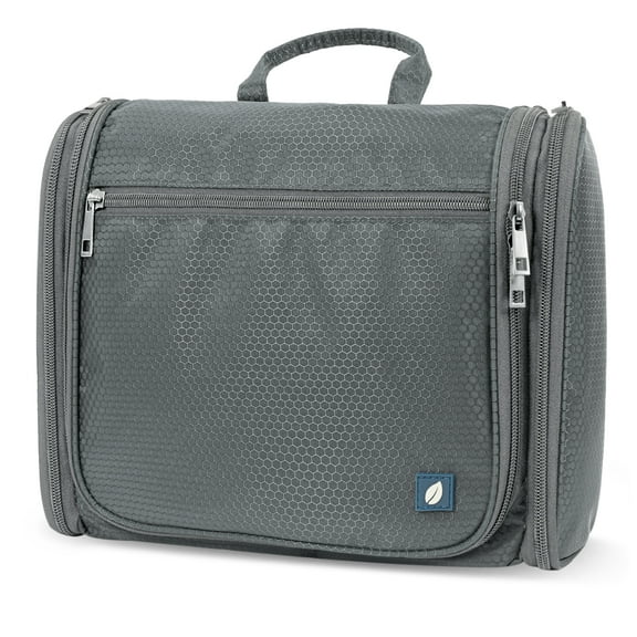 PAVILIA Large Hanging Toiletry Bag Travel Bag Women Men, Cosmetic Organizer, Water Resistant Makeup Bag Accessories Toiletries, Travel Essentials Kit, Grey