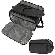 PAVILIA Large Toiletry Bag for Men Women, Mens Travel Bag Toiletries Organizer Case for Grooming, Travel Essentials Shaving Dopp Kit, PU Leather Water Resistant