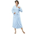thumbnail image 1 of PAVILIA Light Blue Women Waffle Knit Kimono Robe, Soft Cozy Breathable Lightweight Bathrobe with Side Pockets, Shower Spa House Long Robe for Women, 2XL/3XL, 1 of 7