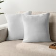 thumbnail image 1 of PAVILIA Light Gray Throw Pillow Covers 20x20 Set of 2, Decorative Pillow Cases for Bed Sofa Couch, Boho Aesthetic Accent Decor Cushion Bedroom Living Room, Velvet Square Euro Sham Covers, Light Grey, 1 of 8