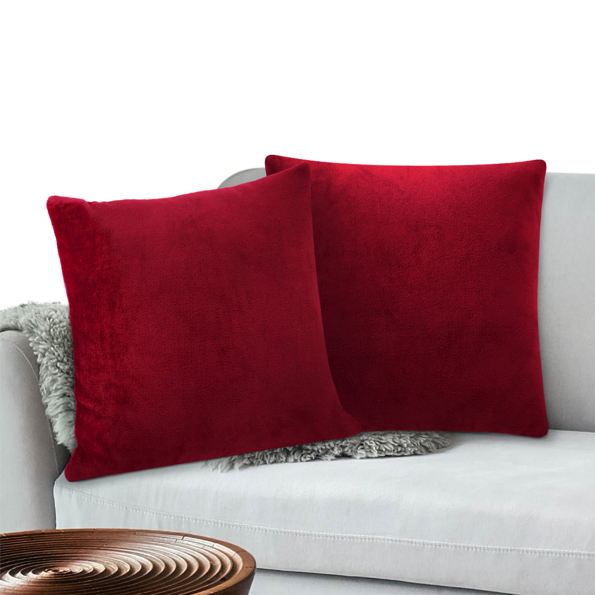 PAVILIA Maroon Red Throw Pillow Covers 18x18 Set of 2, Decorative