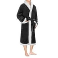 thumbnail image 1 of PAVILIA Mens Robe, Sherpa Lined Robe for Men, Fleece Fluffy Warm Long Bathrobe for Bath Shower Spa with Shawl Collar and Pockets, Sherpa Dark Gray, 1 of 6