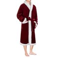 thumbnail image 1 of PAVILIA Mens Robe, Sherpa Lined Robe for Men, Fleece Fluffy Warm Long Bathrobe for Bath Shower Spa with Shawl Collar and Pockets, Sherpa Red, 1 of 6
