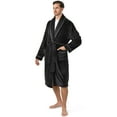 thumbnail image 1 of PAVILIA Mens Robe, Soft Robe for Men, Fleece Warm Long Bathrobe for Bath Shower Spa with Shawl Collar and Pockets, Plush Microfiber - Black, 1 of 8