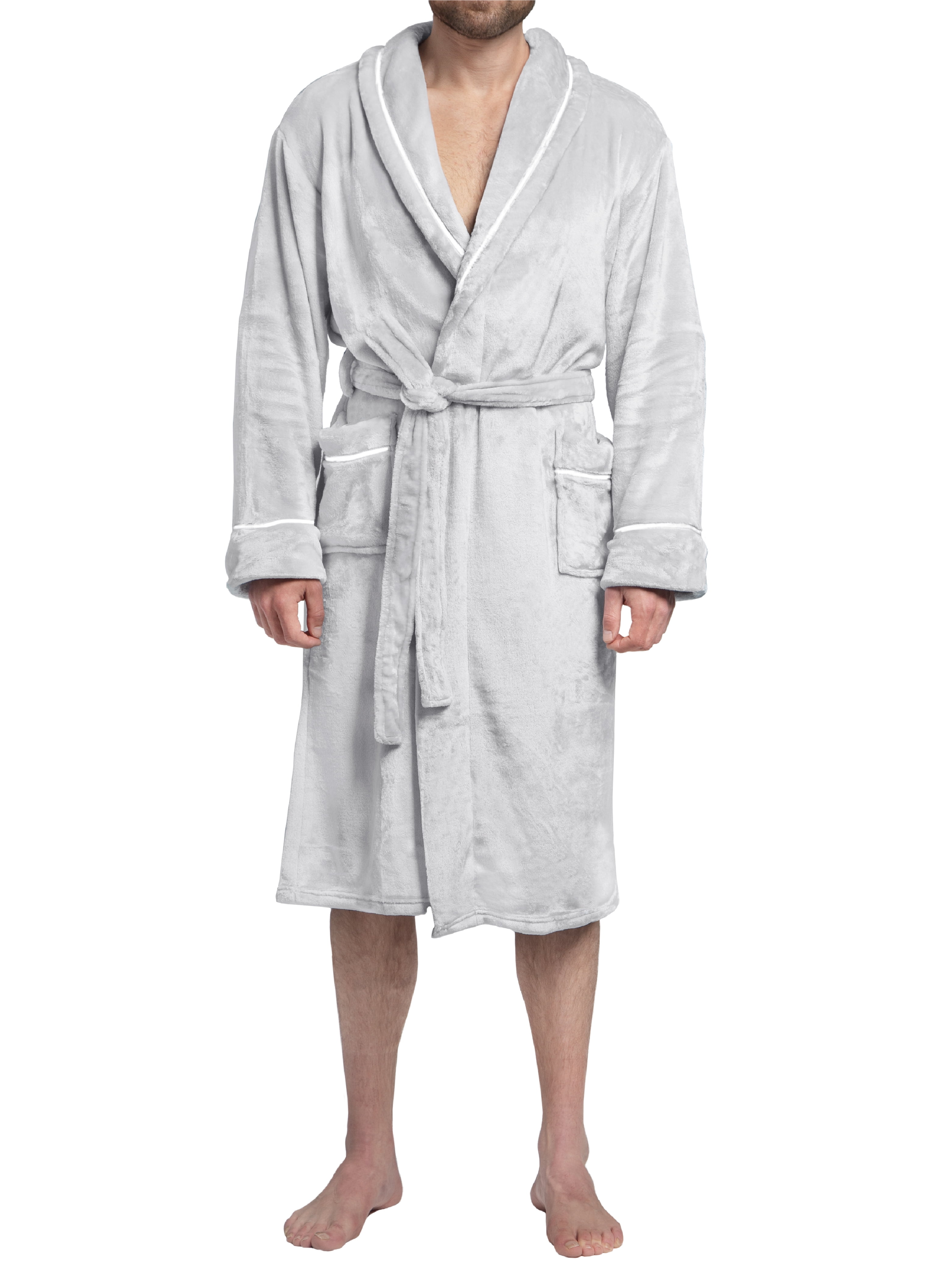 PAVILIA Mens Robe, Soft Robe for Men, Fleece Warm Long Bathrobe for Bath Shower Spa with Shawl ...