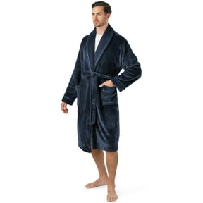 Pavilia, Mens Soft Robe, Navy Blue L/XL, Plush Fluffy Sherpa Fleece ...