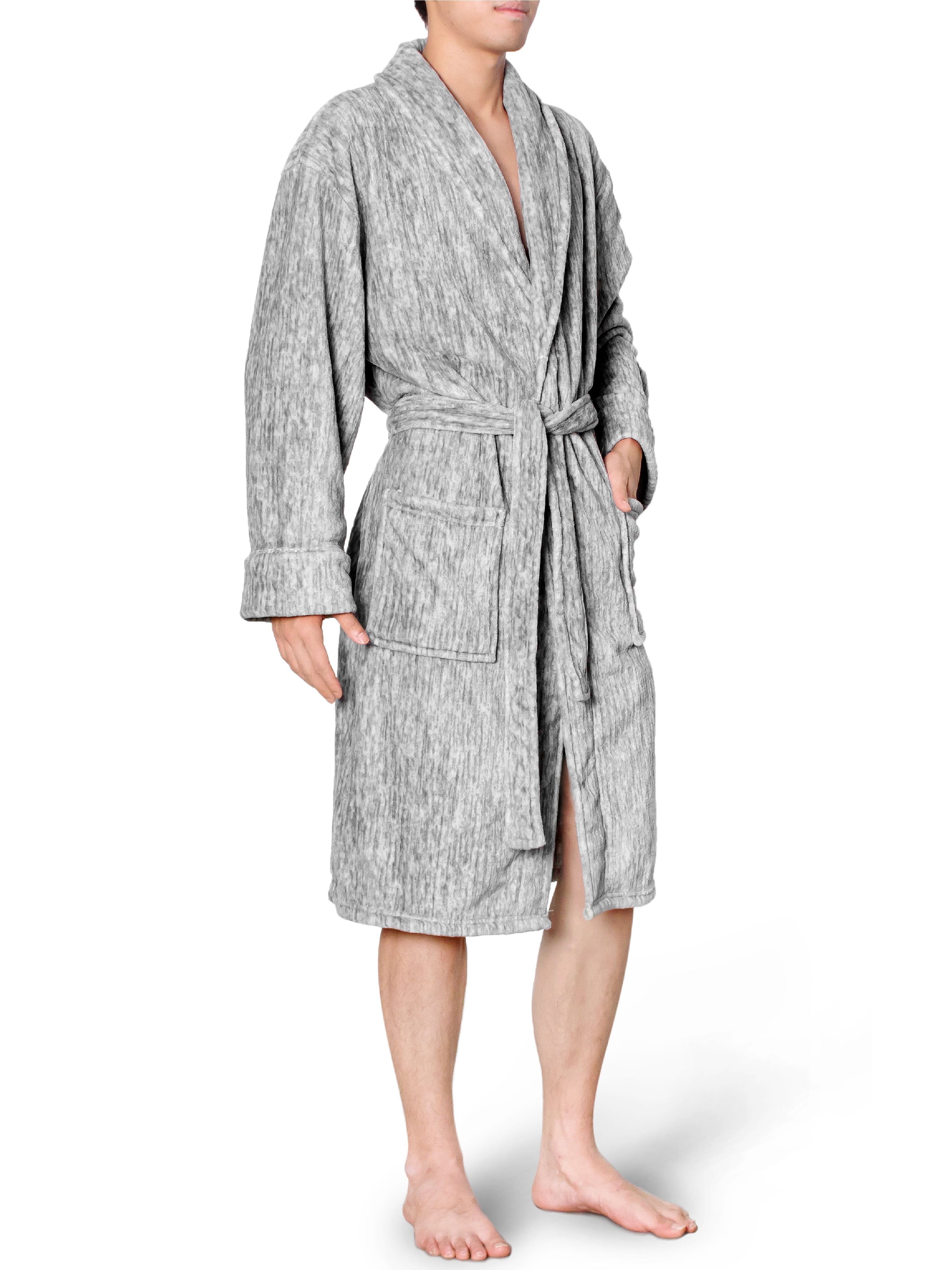 PAVILIA Mens Soft Robe Warm Fleece Robes for Men, Soft Spa Bathrobe