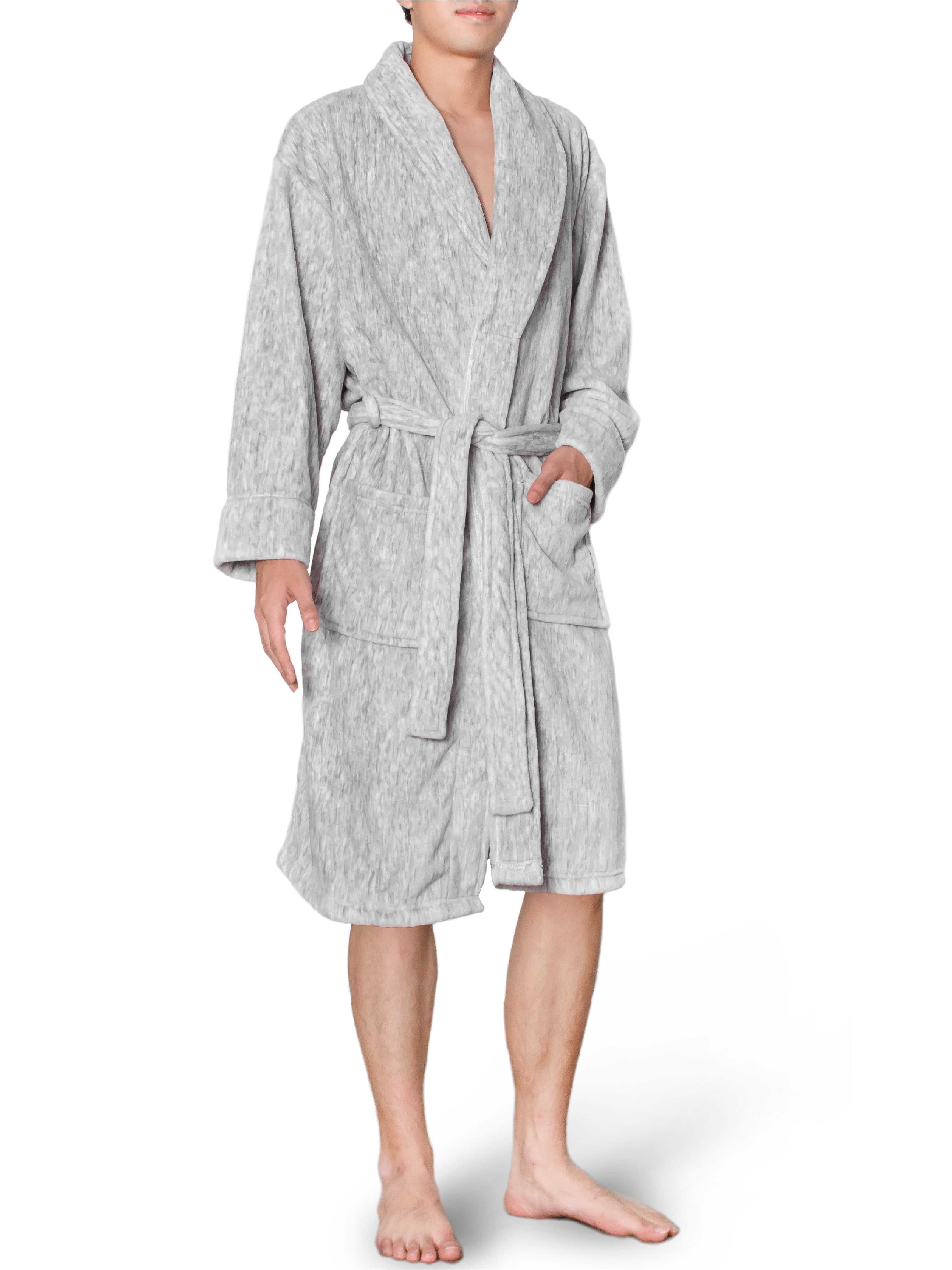 PAVILIA Mens Soft Robe Warm Fleece Robes for Men, Soft Spa Bathrobe