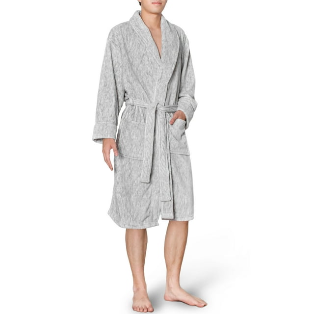 PAVILIA Mens Soft Robe Warm Fleece Robes for Men, Soft Spa Bathrobe