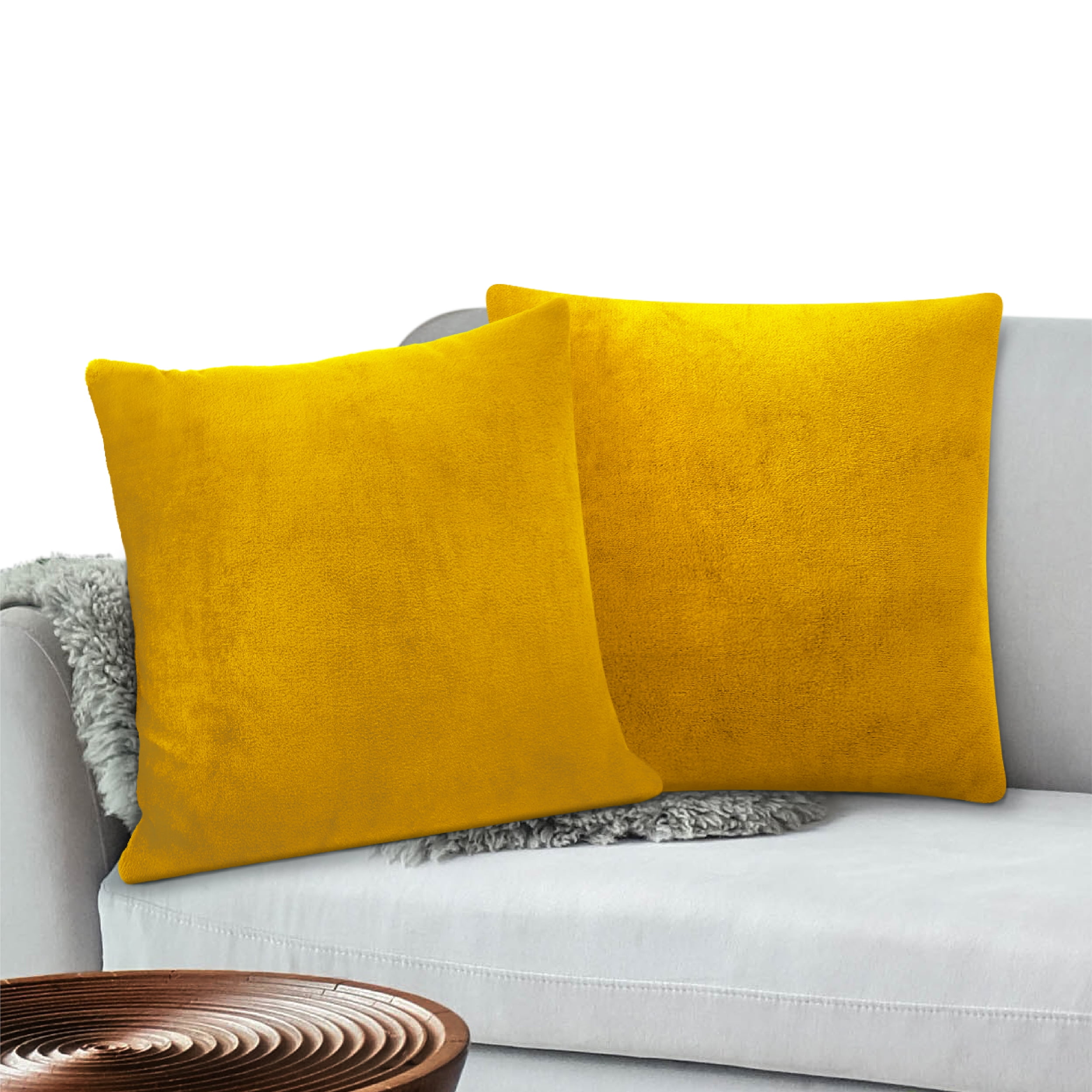 PAVILIA Mustard Yellow Throw Pillow Covers 20x20 Set of 2 ...
