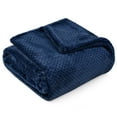 thumbnail image 1 of PAVILIA Navy Blue Throw Blanket for Couch, Twin Bed, Soft Fleece Throws for Sofa Chair, Fuzzy Waffle Textured Blanket, Cozy Warm Lightweight All Season Blanket Throw, 60x80, 1 of 9