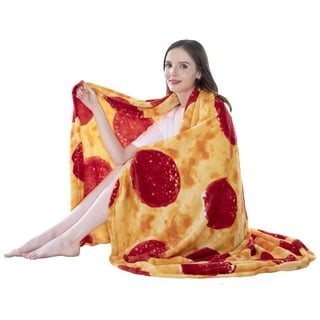 FREESOOTH Pizza Throw Blanket, Novelty Pizza Blanket Funny Food Blanket  Comfortable Soft and Cozy Throw Blanket, for Couch Bed or Travel
