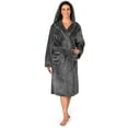thumbnail image 1 of PAVILIA Plush Hooded Robe For Women | Grey, Fluffy Soft Bathrobe With Hood | Fuzzy Warm Spa Robe, Cozy Fleece Long Robe | Satin Trim, Large-X-Large, 1 of 10