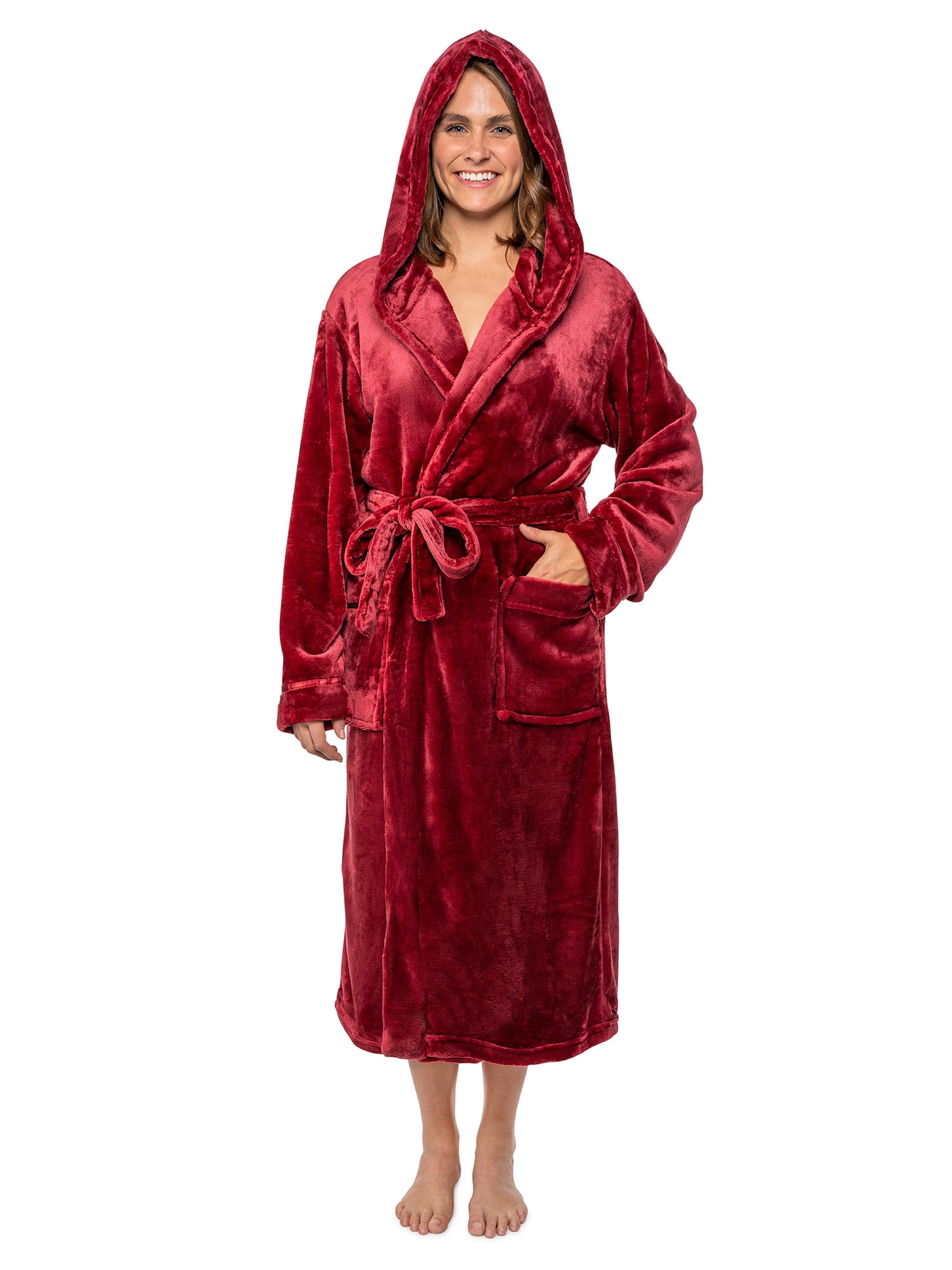 YanHoo Women's Men's Soft Plush Fleece Hooded Bathrobe, Full Length Long  Warm Lounge Robe with Hood 2023 Walmart Prime Sale