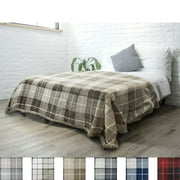 PAVILIA Premium Plaid Sherpa Fleece Bed Blanket Twin Size | Super Soft, Cozy, Plush, Lightweight Microfiber, Reversible Bed Blanket for Couch, Sofa, Bed, All Se