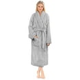 thumbnail image 1 of PAVILIA Premium Womens Plush Soft Robe Fluffy, Warm, Fleece Sherpa Shaggy Bathrobe (2XL/3XL, Light Gray), 1 of 5