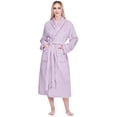 thumbnail image 1 of PAVILIA Robes For Women, Fleece Soft Fluffy Bathrobe, Plush Cozy Long Spa Robe, Satin Trim (L/XL, Lavender Purple), 1 of 9