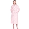 thumbnail image 1 of PAVILIA Robes For Women, Fleece Soft Fluffy Bathrobe, Plush Cozy Long Spa Robe, Satin Trim (L/XL, Pink), 1 of 10