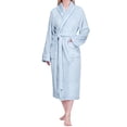 thumbnail image 1 of PAVILIA Womens Fleece Robe with Satin Trim, Plush Soft Long Spa Bathrobe, Cozy Shawl Collar Housecoat with Pockets (S/M, Light Blue), 1 of 9