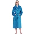 thumbnail image 1 of PAVILIA Robes For Women, Fleece Soft Fluffy Bathrobe, Plush Cozy Long Spa Robe, Satin Trim (S/M, Sea Blue), 1 of 8